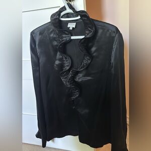 Armani Collezioni Black Ruffled Blouse